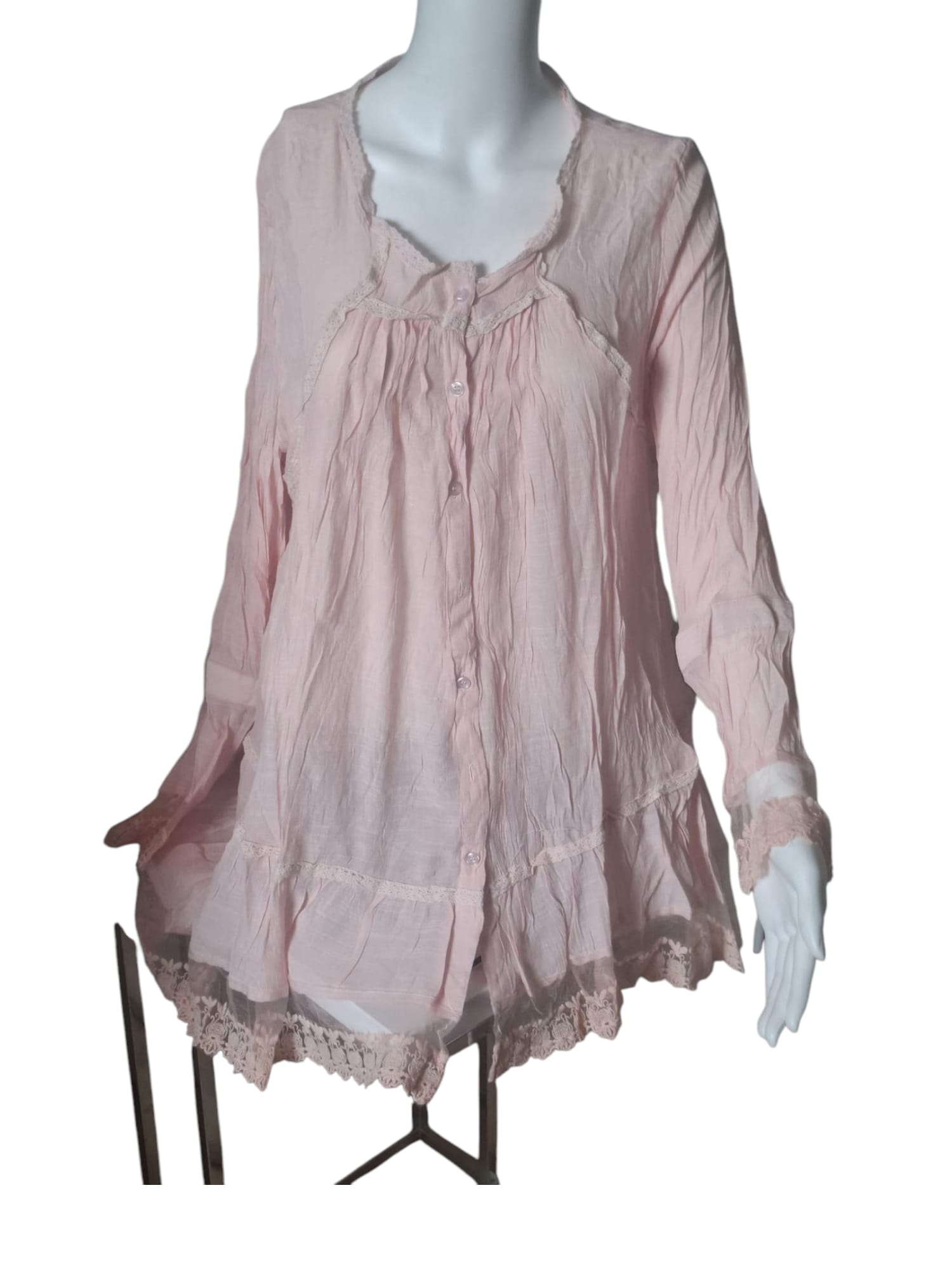 Rüschenbluse Romantik Farbe 1 S/M